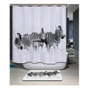 Home Hotel Bathroom Shower Room Decor Retro Fabric Shower Curtains With 12 Hooks Fashionable Zebra Print Charms Home Decor Accessory
