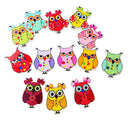 50 Pieces Assorted Owl Flatback Wooden Buttons for Sewing and Crafts