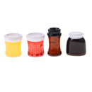 4pcs Colored Miniature Fruit Jam Bottles Model 1/12 Dollhouse Food Accessory