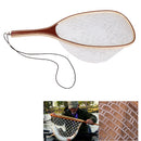 Fly Fishing Net Trout Catch Rubber Landing Net Fish Net with Wooden Handle