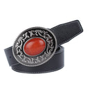 Fashion Mens Women Belts Waist Strap Trouser & Jeans With Grass Ruby Buckle