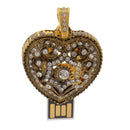 USB 2.0 Retro Diamond Heart Flash Memory Stick Pen Drive Storage U Disk 16GB