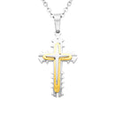 Stainless Steel Cross Pendant Chain Necklace Jewelry For Men Women 20 inch