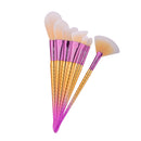7pcs Beauty Glitter Fish Scale Mermaid Bottom Makeup Brush Set Eyebrow Foundation Powder Cosmetic Heart Fan Shape Brushes Set
