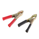 2X Metal Car Battery Clips Crocodile Alligator Test Clamps 10A 75mm Red&Black