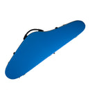 Triangular Violin Hard Case 4/4 Full Size Carbon Fiber, Built-in Hygrometer Frosted Blue