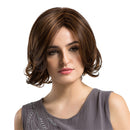 Elegant Girls Women Light Brown 12" Short Natural Curly Synthetic Hair Wigs with Cap for for Cosplay Party Daily Use Costume
