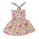 Trendy Summer Falbala Flower Dress & Hair Band Outfit for 18inch American Girl My Life Dolls Clothing Accessory Yellow