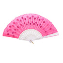 Wedding Spanish Style Dance Party Lace Silk Folding Hand Held Flower Fan Rose