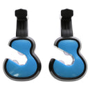Car Seat Headrest Bag Coat Violin Shapes Hanger Hook Blue Pack of 2
