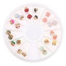 24pcs/Set 3D Nail Art Charm Rhinestones Glitters Tips Decoration Manicure + Wheel