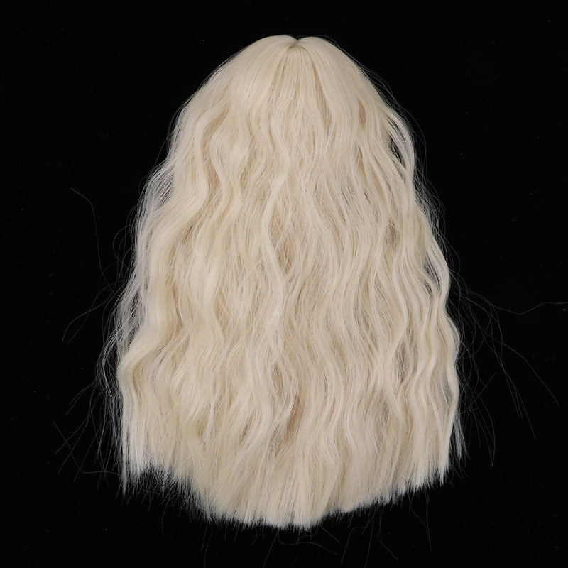 1/4 BJD Long Loose Wave Wig Hairpiece for Dollfie MSD DZ Dolls Clothes Decor Kits Light Gold