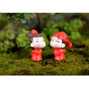 2 Pieces Miniature Resin Bride & Groom Figurine Landscape Pot Bonsai DIY Garden Outdoor Decor