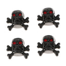 4 Pieces Tire Wheel Valve Stem Caps Chrome Skull Head For Car Motorcycle Bike