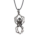 Punk Vintage Vikings Spider Skull Runic Pendant Amulet Protection Legend Nordic Necklace - Silver