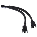 2 x 4 pin Fan Y Splitter Power Extension Cable 2 Fans Splitter Lead All Black Sleeved