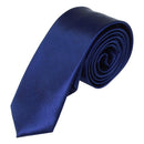 Unisex Casual Necktie Skinny Slim Narrow Neck Tie - Solid Light Navy Blue