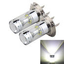 2x H7 100W 1200LM 6000K White Fog Driving Light Lamps Bulbs Conversion Kit