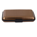 Mini Waterproof Striped Aluminum Metal ID Credit Card Holder - Coffee