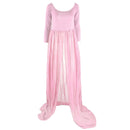 Pregnant Womens Fashionable Photo Props Off Shoulder Floor Length Maxi Dresses Maternity Gown Pink