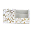 Gold PU Leather Pen Pencil Holder Stationery Container Desktop Organizer Mobile Phone/ Remote Control/ Card Holder Home Office Storage Box