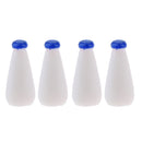 Dollhouse Miniature 4 Pieces Drinking Transparent Milk Bottles Set Blue Cap for 1:12 scale