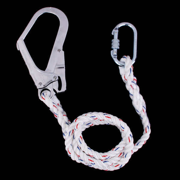 1.5M Positioning Lanyard & Carabiner Hook for Scaffold Climbing Safety Equip