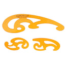Set of 3 Plastic French Curve Rulers Drafting Drawing Templates Curved Edge