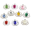 10 Pieces Crown Crystal Flatback Buttons Embellishment for Wedding Crafts DIY Kids Hair Accessories Multicolor