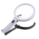 5.5 inch Dual Use Desktop & Handheld LED Magnifier Folding Stand with 10 LED Lamp Powered by 2 AA Battery or US Adapter for Reading / Working Magnifying EU Plug