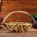 Hand Woven Grass Woven Storage Basket Food Fruits Snack Candies Biscuits Holder Container, Handed Shop Tote Bag Bin Hamper