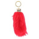 Manmade Rabbit Hair Tassel Handbag Car Keychain Keyring Charm - Red