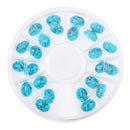 3D Nail Art DIY Glitter Decoration Stickers Oval Diamond Shaped Blue