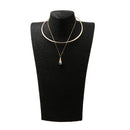 Elegant Collarbone Collar Choker With Austrian Crystal Pendant Necklace