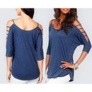 Women Fashionable Polyester Blouse Top Beach Party Supplies Summer Clothing Blue S