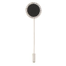 Retro Rhinestone Black Disc Lapel Pin Brooch Pin Jewelry for Men
