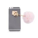 Black Mobile Phone Case Protective Back Cover with Imitation Pink Wool Ball for iPhone 6 Plus/ 6S Plus