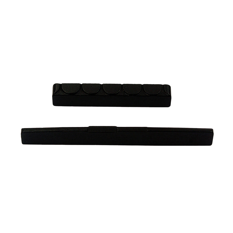 1 Set Ebony Slotted 6 String Guitar Saddle Nut for Classical Guitar DIY Parts Black