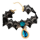 Black Lace Gothic Steampunk Vintage Necklace Choker Pendant Hen Party