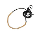 Fashion Women Girls Jewelry Black Leather Gold Chain Choker Necklace Collar