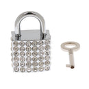 Vintage Square Shape Padlock With Key Backpack Travel Gym Supplies Travel Accessory Silver