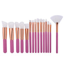 15pcs Premium Soft Cosmetic Brushes Set Kabuki Foundation Blending Blush Face Eyeshadow Powder Contour Blusher Makeup Tools Pink
