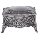 Vintage Rectangle Jewelry Box Rose Sculpture Trinkets Chest Jewelry Case