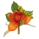 Wedding Groom Bride Bridesmaid Boutonniere Corsage Flower Wrist Flower Brooch Pin Ribbon Charms