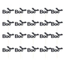 20 Pieces Glitter Paper Boo Cake Topper Halloween Party Supplier Black