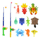 13Pieces Fishing Toy Set, Magnetic Fishing Bath Toy, Pretend Play Toy for Kids Toddlers
