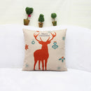 Merry Christmas Reindeer Cotton Linen Throw Pillow Case Cushion Cover Decor Car Sofa Seat Decor