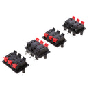 6 Way 2 Row Speaker Terminal Clip Connector 6 Positions Audio Cable Push Type 4 pieces