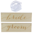 2pcs Romantic Rustic Bride Groom Wood Wedding Ceremony Chair Hanging Sign Plaques Set Picture Photo Props