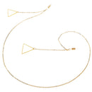 Anti-Slip Triangle Pendant Eyeglasses Chain Eyewear Neck Cord Strap Holder 75 cm Gold for Women Lady Girls